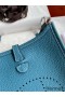 Hermes Evelyne Mini Håndlavet Taske i Blå Jean Clemence Læder