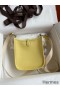 Hermes Evelyne Mini Håndlavet Taske i Jaune Poussin Clemence Læder