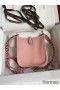 Hermes Evelyne Mini Håndlavet Taske i Pink Clemence Læder