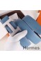 Hermes Bælte Spænde & Blå Clemence 32 MM Rem