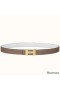 Hermes Mini Constance 24mm Reversibel Bælte, Brun/Hvid