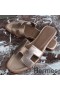 Hermes Oran Sandaler I Champagne Swift Læder