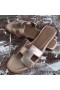 Hermes Oran Sandaler I Champagne Swift Læder