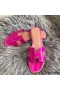 Hermes Oran Sandaler I Rose Skinnende Niloticus Krokodille