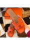 Hermes Oran Slide Sandaler I Orange Clemence Læder