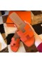 Hermes Oran Slide Sandaler I Orange Clemence Læder
