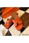 Hermes Oran Slide Sandaler I Orange Clemence Læder