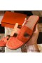 Hermes Oran Slide Sandaler I Orange Struds Læder