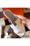 Hermes Oran Slide Sandaler I Hvid Clemence Læder