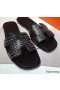 Hermes Oran Nitter Sandaler I Sort Læder