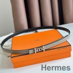 Hermes Ancre Reversibel Bælte 13MM i Grå Epsom Læder