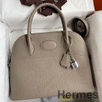 Hermes Bolide 1923 31 Håndlavet Taske I Gris Asfalt Clemence Læder