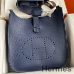 Hermes Evelyne III PM 29 Håndlavet Taske i Blå Saphir Clemence Læder