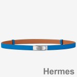 Hermes Kelly 18 Bælte I Blåt Epsom Læder