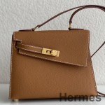 Hermes Kelly Da Desordre 20 Håndlavet Taske I Guld Epsom Kalveskind