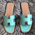 Hermes Oran Sandaler I Blue Atoll Swift Læder