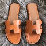 Hermes Oran Sandaler I Brun Swift Læder