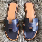 Hermes Oran Sandaler I Navy Swift Læder