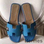 Hermes Oran Sandaler I Turkis Epsom Læder