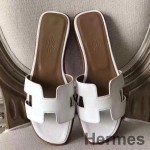 Hermes Oran Sandaler I Hvid Epsom Læder
