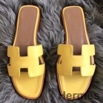 Hermes Oran Sandaler I Gul Hurtig Læder