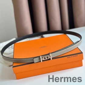 Hermes Ancre Reversibel Bælte 13MM i Grå Epsom Læder