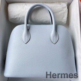 Hermes Bolide 1923 25 Håndlavet Taske I Blå Brume Epsom Kalveskind