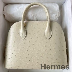 Hermes Bolide 1923 25 Håndlavet Taske I Parchemin Struds Læder