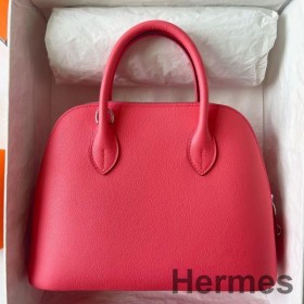 Hermes Bolide 1923 25 Håndlavet Taske I Rosa Læbestift Evercolor Kalveskind