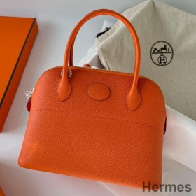 Hermes Bolide 1923 27 Håndlavet Taske I Orange Epsom Kalveskind