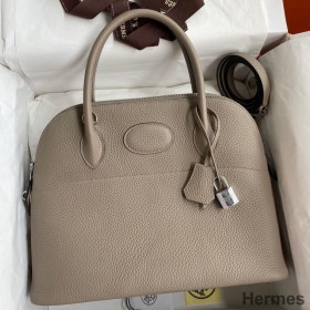 Hermes Bolide 1923 31 Håndlavet Taske I Gris Asfalt Clemence Læder