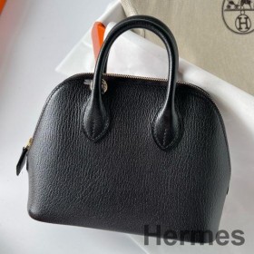 Hermes Bolide 1923 Mini Håndlavet Taske I Sort Chevre Mysore Læder