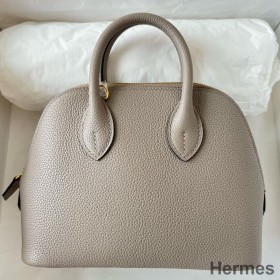Hermes Bolide 1923 Mini Håndlavet Taske I Gris Asfalt Evercolor Kalveskind