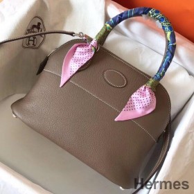 Hermes Bolide 27 Håndlavet Taske I Beige Clemence Læder