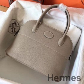 Hermes Bolide 27 Håndlavet Taske I Tourterelle Clemence Læder