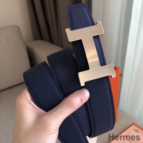Hermes Constance Bælte Spænde & Blå Epsom 38 MM Rem