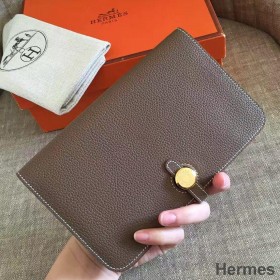 Hermes Dogon-Duo Wallet I Taupe Clemence Læder