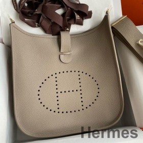 Hermes Evelyne III PM 29 Håndlavet Taske i Gris Asfalt Clemence Læder