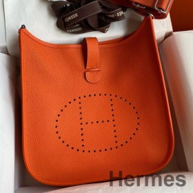 Hermes Evelyne III PM 29 Håndlavet Taske i Orange Clemence Læder