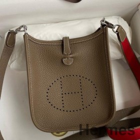Hermes Evelyne Mini Håndlavet Taske i Beige Clemence Læder