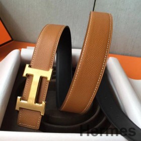 Hermes Bælte Spænde & Brown Epsom 32 MM Rem