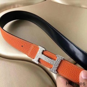 Hermes Bælte Spænde & Orange Clemence 32 MM Rem