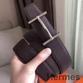 Hermes H d ' Ancre Reversibel Bælte I Cafe/Læder Noir