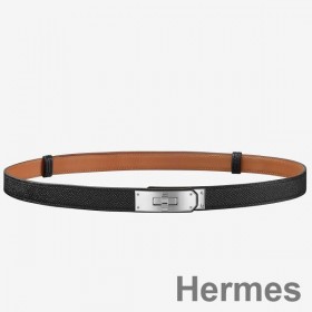 Hermes Kelly 18 Bælte I Sort Epsom Læder