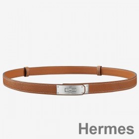 Hermes Kelly 18 Bælte I Guld Epsom Læder