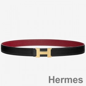 Hermes Mini Constance 24mm Reversibel Bælte Sort/Ruby