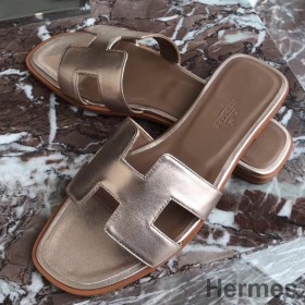 Hermes Oran Sandaler I Champagne Swift Læder