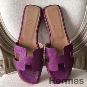 Hermes Oran Sandaler I Cyclamen Epsom Læder
