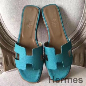 Hermes Oran Sandaler I Lagon Epsom Læder