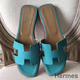 Hermes Oran Sandaler I Lagon Epsom Læder